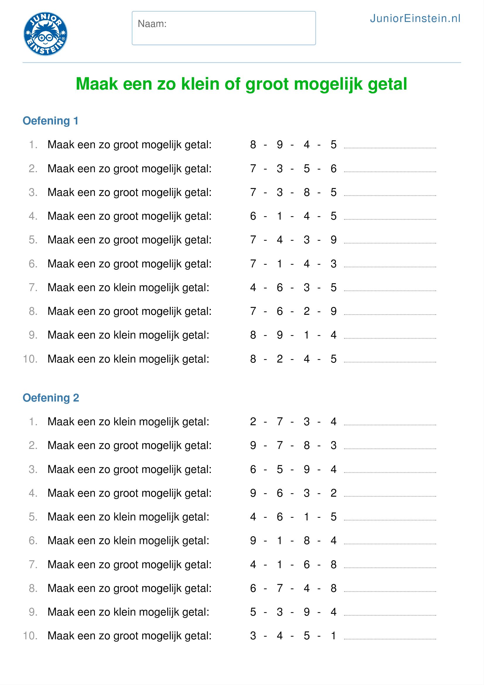 Wat is het grootste getal?